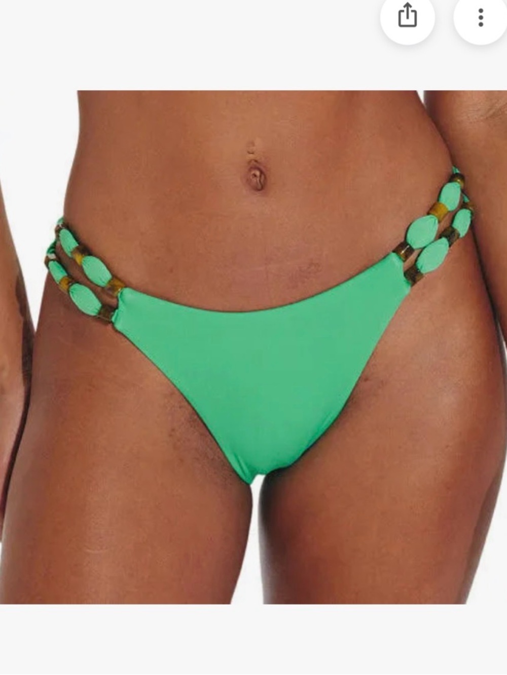 VIX Paula Hermany Women's Green Bikini Bottom with Decorative Side Rings